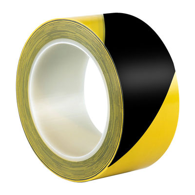 Ruban de marquage de sécurité pour plancher en PVC mélangé jaune noir Ruban d'avertissement de danger jaune noir