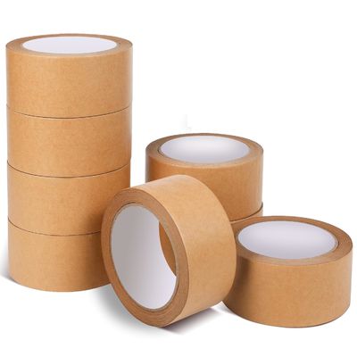 Ruban adhésif à papier kraft activé par l'eau 50 mmx75 m/150 m Eco-friendly Single-sided Adhesive Brown Paper Packing Tape