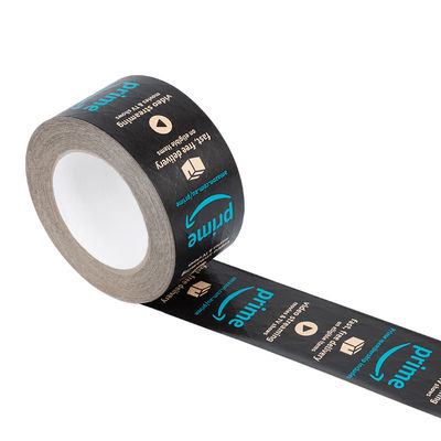 Logo de conception personnalisé Ruban d'emballage en papier kraft renforcé en caoutchouc activé par l'eau Ruban Kraft noir biodégradable écologique