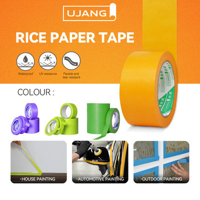 Ruban de masquage en papier washi plat japonais haute température 120 °C pour le masquage de peinture de réparation automobile sans résidu